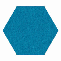 1 x FILZ Untersetzer Wabe, Hexagon 11 cm - mittelblau
