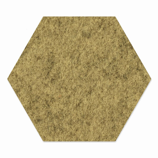 1 x FILZ Untersetzer Wabe, Hexagon 11 cm - natur meliert