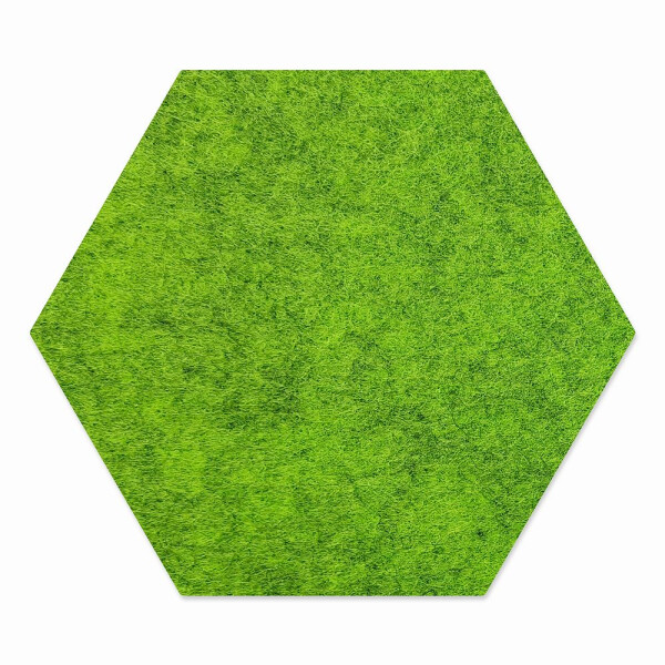 1 x FILZ Untersetzer Wabe, Hexagon 11 cm - apfelgrün meliert