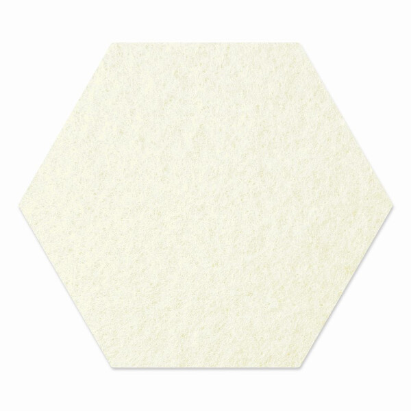 1 x FILZ Untersetzer Wabe, Hexagon 11 cm - wollweiß