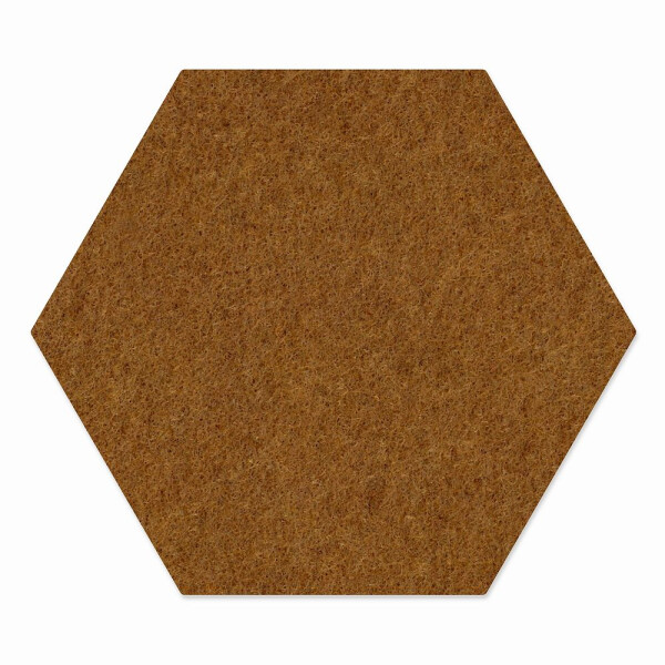 1 x FILZ Untersetzer Wabe, Hexagon 15 cm - braun