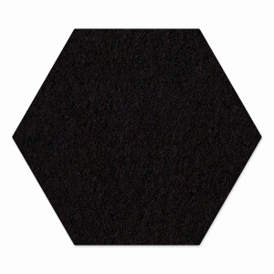 1 x FILZ Untersetzer Wabe, Hexagon 15 cm - schwarz