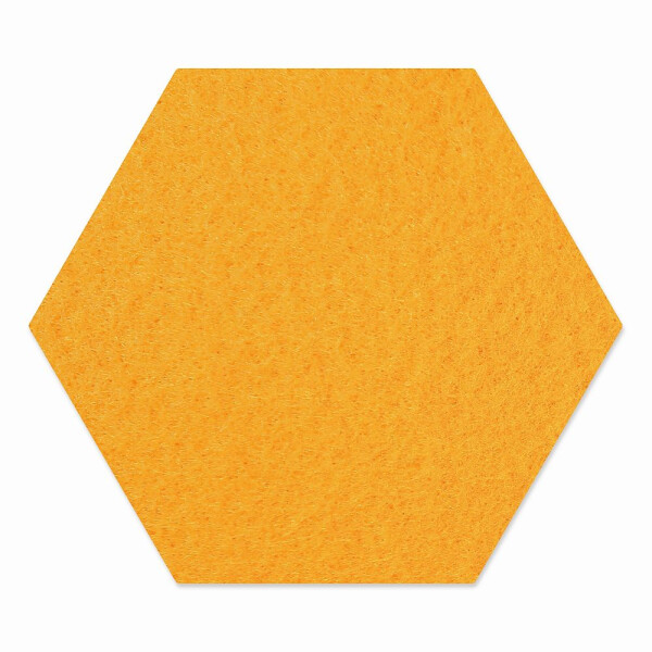 1 x FILZ Untersetzer Wabe, Hexagon 15 cm - sonnengelb