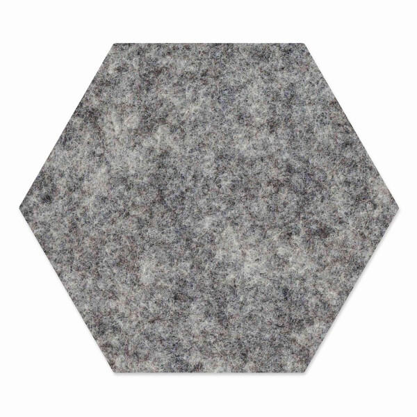 1 x FILZ Untersetzer Wabe, Hexagon 15 cm - hellgrau meliert