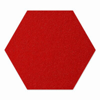 1 x FILZ Untersetzer Wabe, Hexagon 21 cm - mohnrot