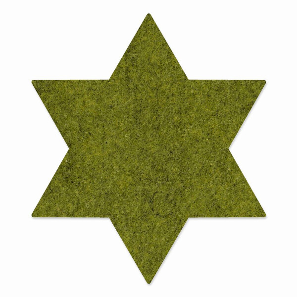 1 x FILZ Untersetzer Stern 16 cm - grün meliert