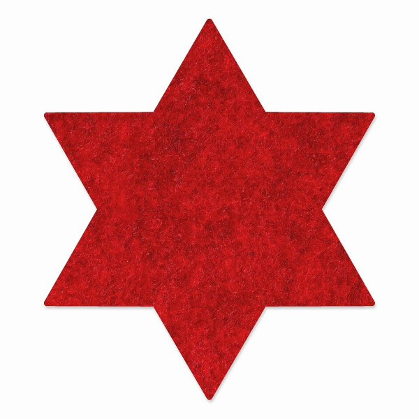 1 x FILZ Untersetzer Stern 21 cm - rot meliert