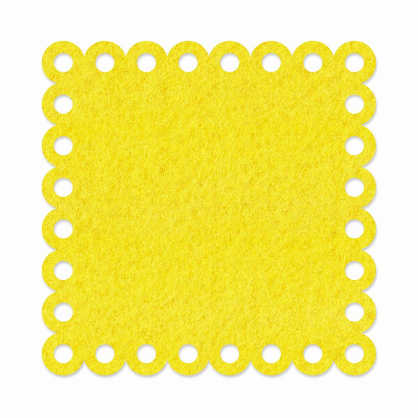 1 x FILZ Untersetzer Eckig mit Zierrand 10 cm - gelb