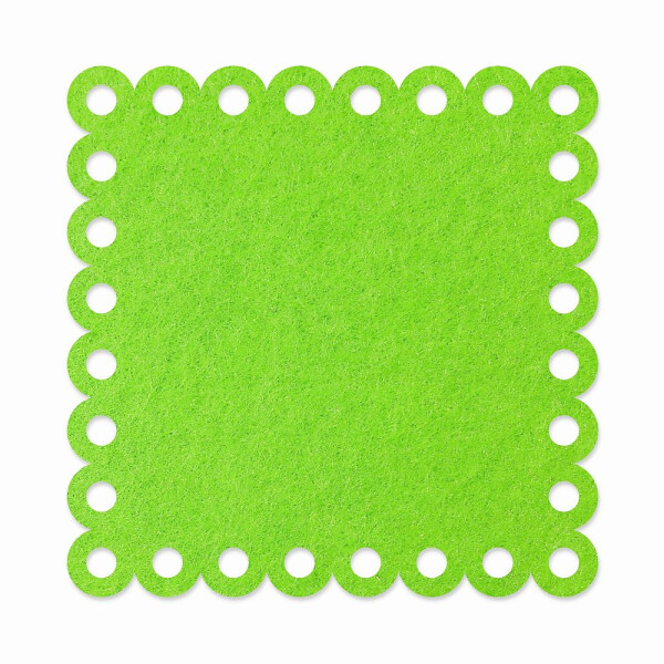 1 x FILZ Untersetzer Eckig mit Zierrand 10 cm - apfelgrün