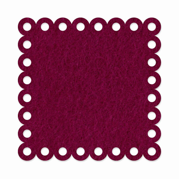 1 x FILZ Untersetzer Eckig mit Zierrand 10 cm - hortensie