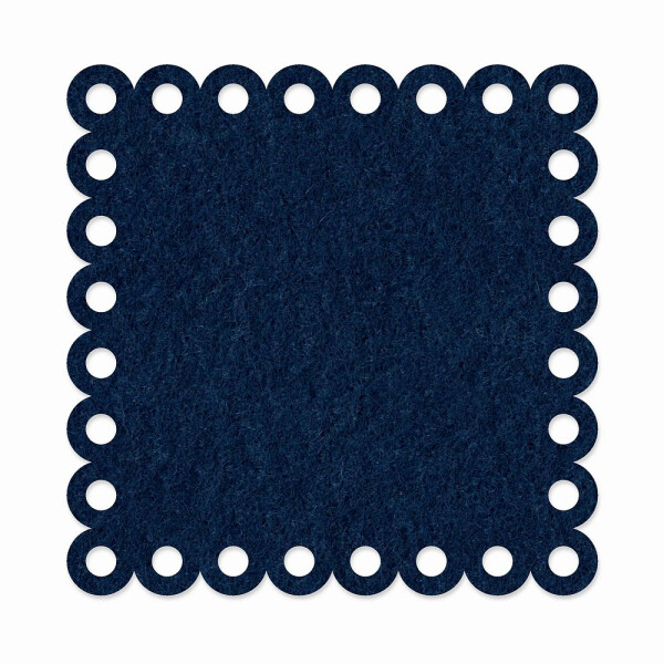 1 x FILZ Untersetzer Eckig mit Zierrand 10 cm - nachtblau
