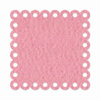 1 x FILZ Untersetzer Eckig mit Zierrand 15 cm - rosé