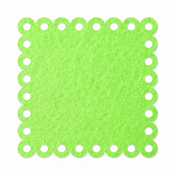 1 x FILZ Untersetzer Eckig mit Zierrand 15 cm - pastell-grün