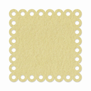 1 x FILZ Untersetzer Eckig mit Zierrand 20 cm - muschel