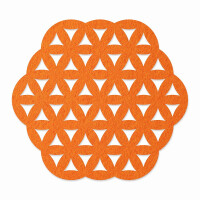 1 x FILZ Untersetzer Sechseck mit Muster 11 cm - orange