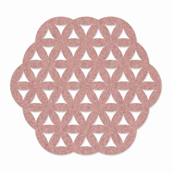 1 x FILZ Untersetzer Sechseck mit Muster 11 cm - rosenholz