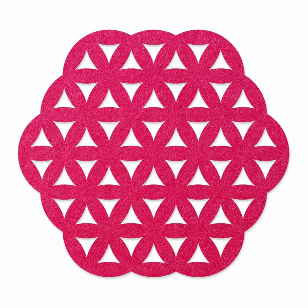 1 x FILZ Untersetzer Sechseck mit Muster 15 cm - cyclam