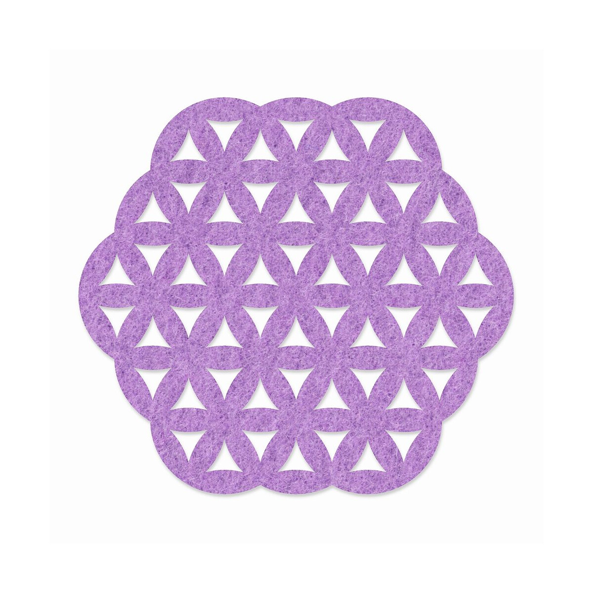 1 x FILZ Untersetzer Sechseck mit Muster 15 cm - lavendel