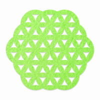 1 x FILZ Untersetzer Sechseck mit Muster 15 cm - pastell-grün