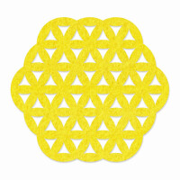 1 x FILZ Untersetzer Sechseck mit Muster 20 cm - gelb