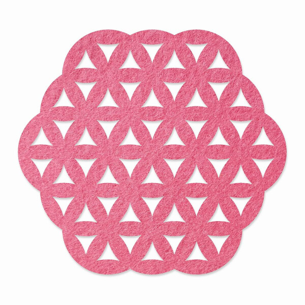1 x FILZ Untersetzer Sechseck mit Muster 20 cm - pink