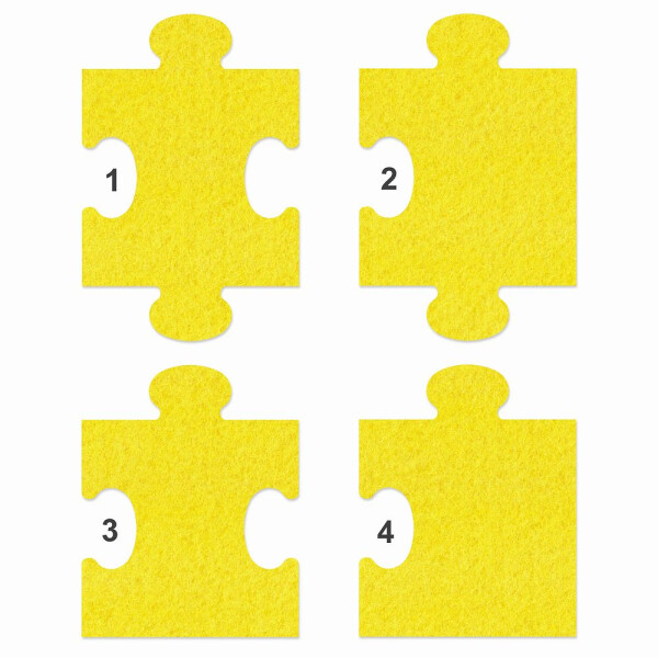1 x FILZ Untersetzer Puzzle 10 cm Mittelteil no.1 - gelb
