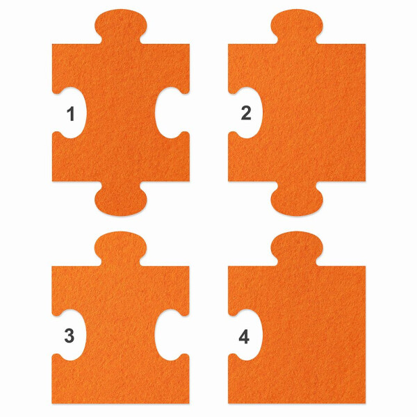 1 x FILZ Untersetzer Puzzle 10 cm Mittelteil no.1 - orange