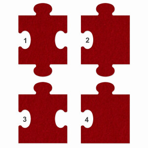 1 x FILZ Untersetzer Puzzle 10 cm Mittelteil no.1 - bordeaux