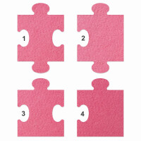 1 x FILZ Untersetzer Puzzle 10 cm Mittelteil no.1 - pink