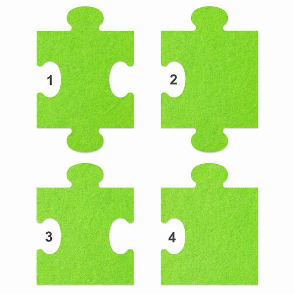 1 x FILZ Untersetzer Puzzle 10 cm Mittelteil no.1 - apfelgrün