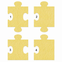 1 x FILZ Untersetzer Puzzle 10 cm Mittelteil no.1 - sand