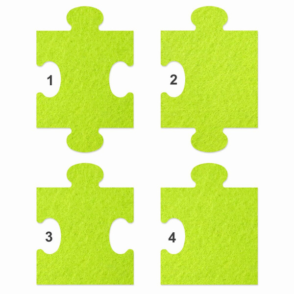 1 x FILZ Untersetzer Puzzle 10 cm Mittelteil no.1 - pistazie