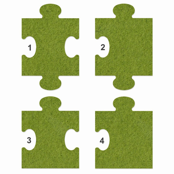 1 x FILZ Untersetzer Puzzle 10 cm Mittelteil no.1 - olive