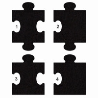 1 x FILZ Untersetzer Puzzle 10 cm Mittelteil no.1 - schwarz