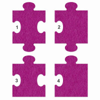 1 x FILZ Untersetzer Puzzle 10 cm Mittelteil no.1 - violett
