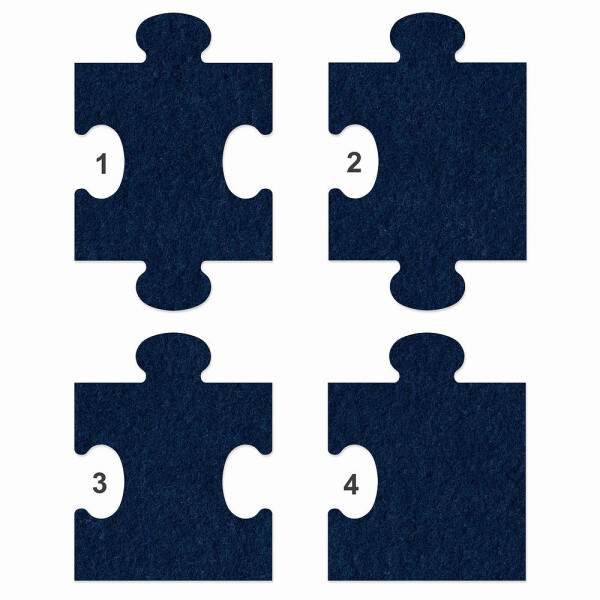 1 x FILZ Untersetzer Puzzle 10 cm Mittelteil no.1 - nachtblau