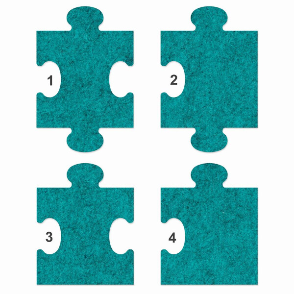 1 x FILZ Untersetzer Puzzle 10 cm Mittelteil no.1 - lago meliert