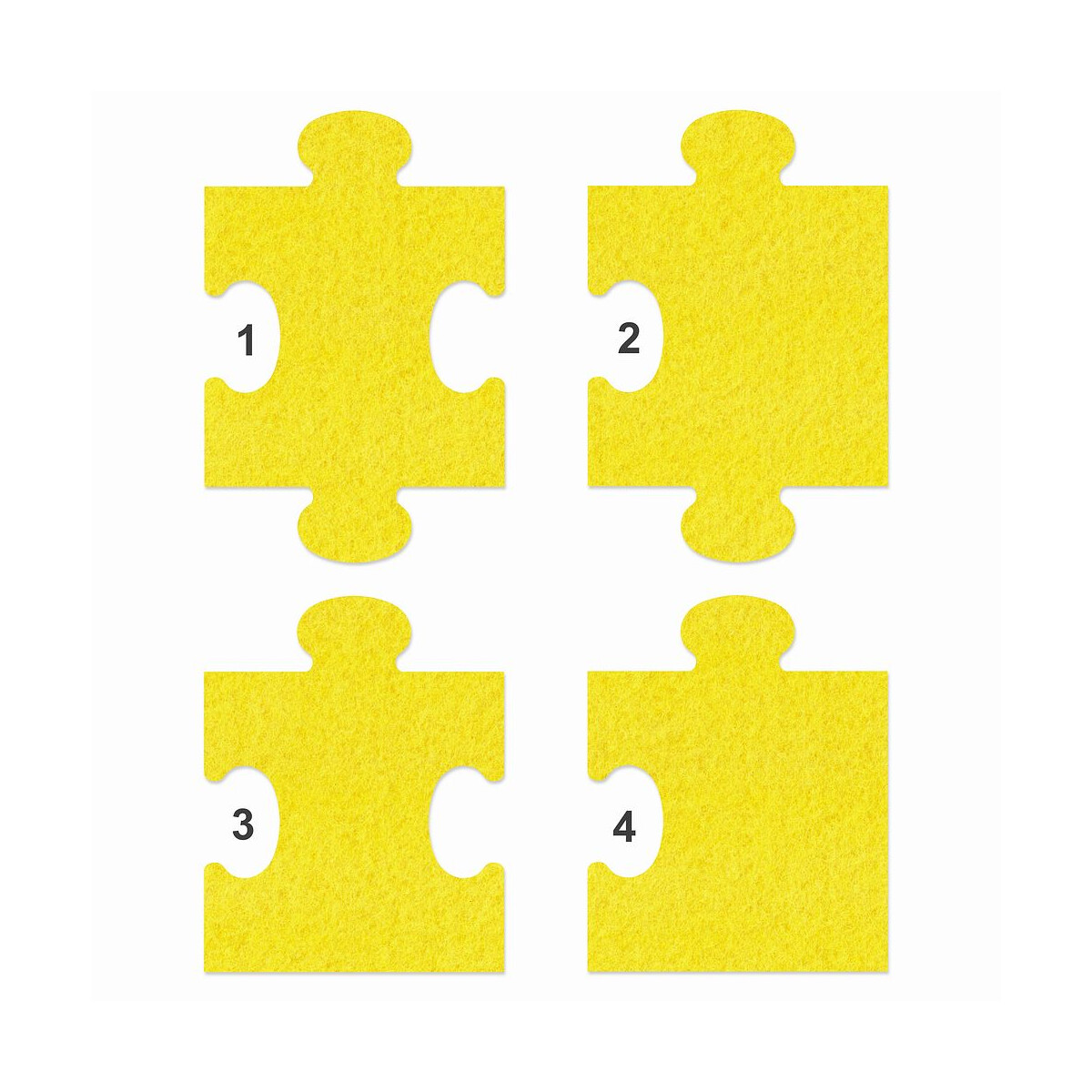 1 x FILZ Untersetzer Puzzle 10 cm Rand no.2 - gelb
