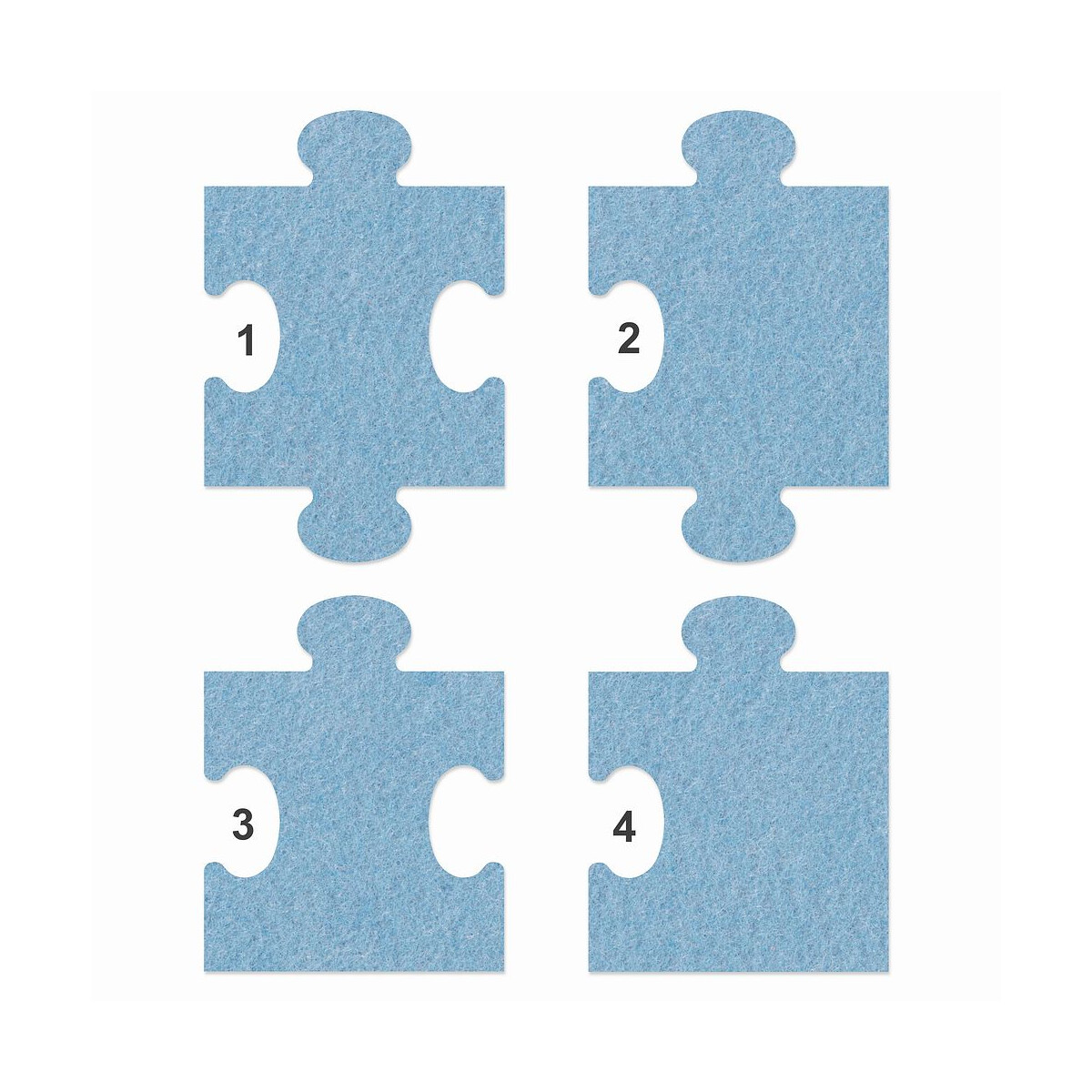 1 x FILZ Untersetzer Puzzle 10 cm Rand no.2 - hellblau