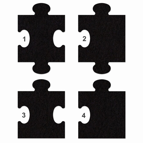 1 x FILZ Untersetzer Puzzle 10 cm Rand no.2 - schwarz