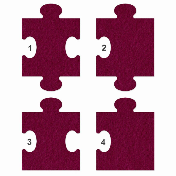 1 x FILZ Untersetzer Puzzle 10 cm Rand no.2 - hortensie