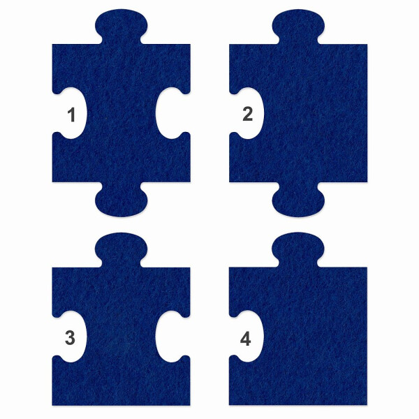 1 x FILZ Untersetzer Puzzle 10 cm Rand no.3 - dunkelblau