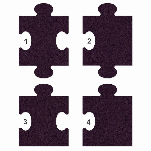 1 x FILZ Untersetzer Puzzle 10 cm Rand no.3 - pflaume