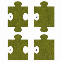1 x FILZ Untersetzer Puzzle 10 cm Rand no.3 - grün meliert