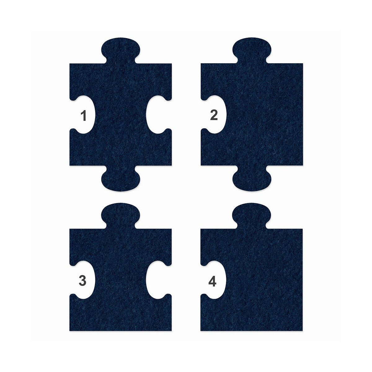 1 x FILZ Untersetzer Puzzle 10 cm Rand no.3 - nachtblau
