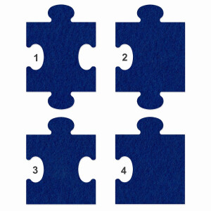 1 x FILZ Untersetzer Puzzle 10 cm Ecke no.4 - dunkelblau