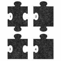 1 x FILZ Untersetzer Puzzle 10 cm Ecke no.4 - dunkelgrau meliert