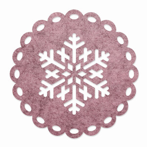 1 x FILZ Untersetzer Rund mit Schneeflocke 20 cm -...
