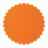 FILZ Untersetzer-Set Rund mit Wellenrand 4 Stück - orange