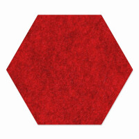 FILZ Untersetzer-Set Hexagon 12 Stück - rot meliert